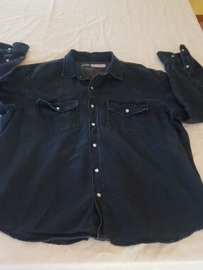 Old Navy XXL Men's Dark Blue Button-Front Dwnim Shacket